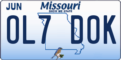 MO license plate OL7D0K