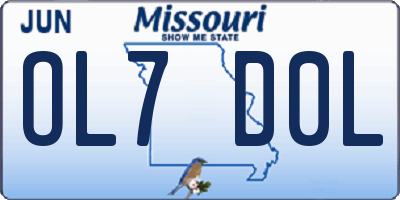 MO license plate OL7D0L