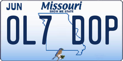 MO license plate OL7D0P