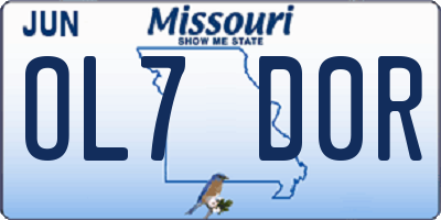MO license plate OL7D0R
