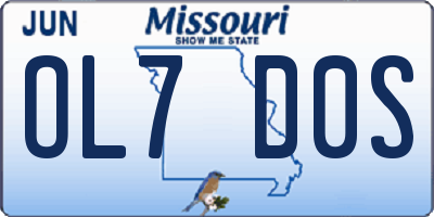 MO license plate OL7D0S