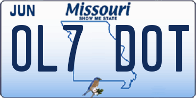 MO license plate OL7D0T