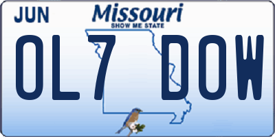 MO license plate OL7D0W