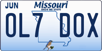 MO license plate OL7D0X