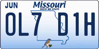 MO license plate OL7D1H
