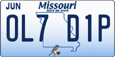 MO license plate OL7D1P