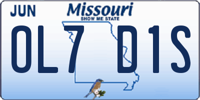 MO license plate OL7D1S