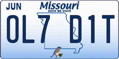 MO license plate OL7D1T