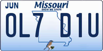 MO license plate OL7D1U