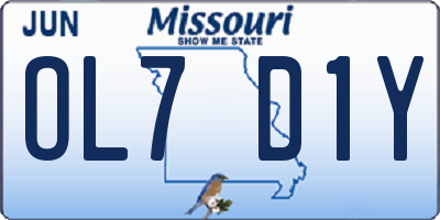 MO license plate OL7D1Y