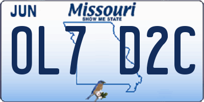 MO license plate OL7D2C