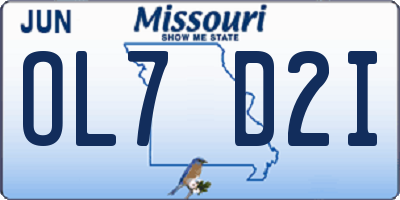 MO license plate OL7D2I