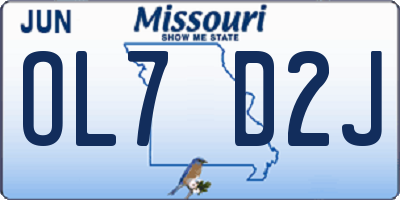 MO license plate OL7D2J