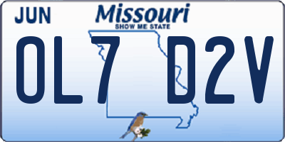 MO license plate OL7D2V