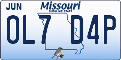 MO license plate OL7D4P