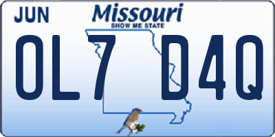 MO license plate OL7D4Q