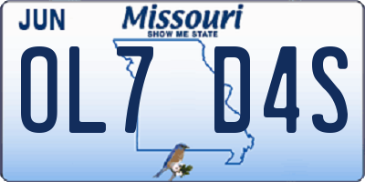 MO license plate OL7D4S