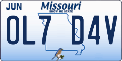 MO license plate OL7D4V