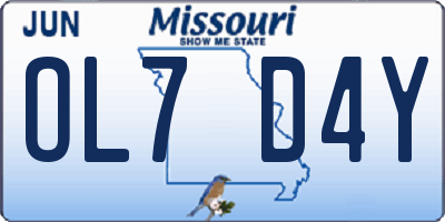 MO license plate OL7D4Y
