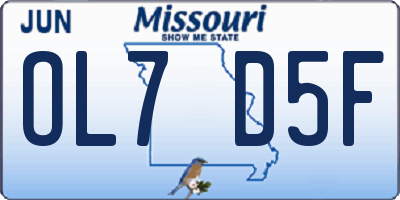 MO license plate OL7D5F