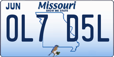 MO license plate OL7D5L