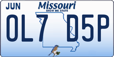 MO license plate OL7D5P