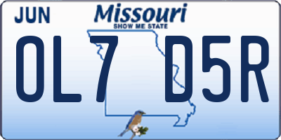 MO license plate OL7D5R