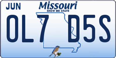MO license plate OL7D5S