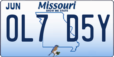 MO license plate OL7D5Y