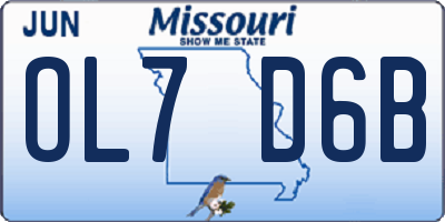 MO license plate OL7D6B