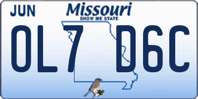 MO license plate OL7D6C