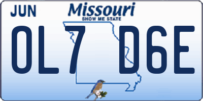 MO license plate OL7D6E