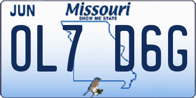 MO license plate OL7D6G
