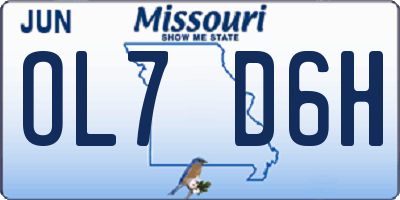 MO license plate OL7D6H