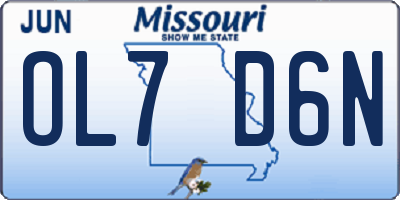 MO license plate OL7D6N