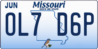 MO license plate OL7D6P