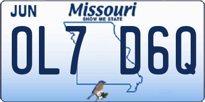 MO license plate OL7D6Q