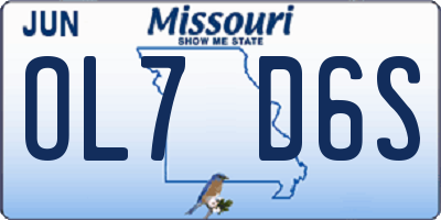 MO license plate OL7D6S