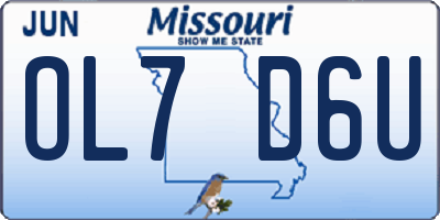MO license plate OL7D6U