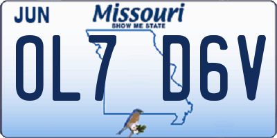 MO license plate OL7D6V