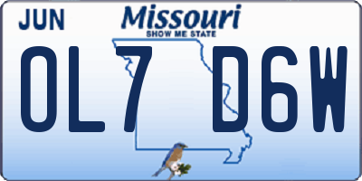 MO license plate OL7D6W