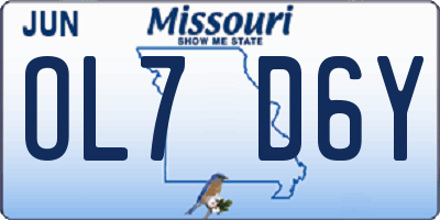 MO license plate OL7D6Y