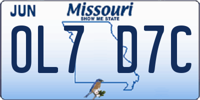 MO license plate OL7D7C