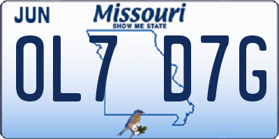 MO license plate OL7D7G