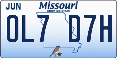 MO license plate OL7D7H