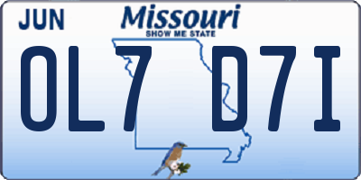 MO license plate OL7D7I