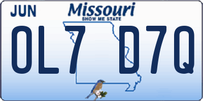MO license plate OL7D7Q