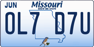 MO license plate OL7D7U