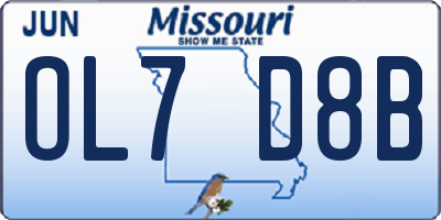 MO license plate OL7D8B