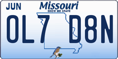 MO license plate OL7D8N